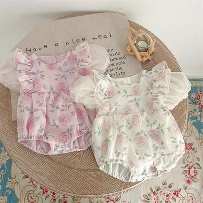 Children's Floral Tulle Bodysuit