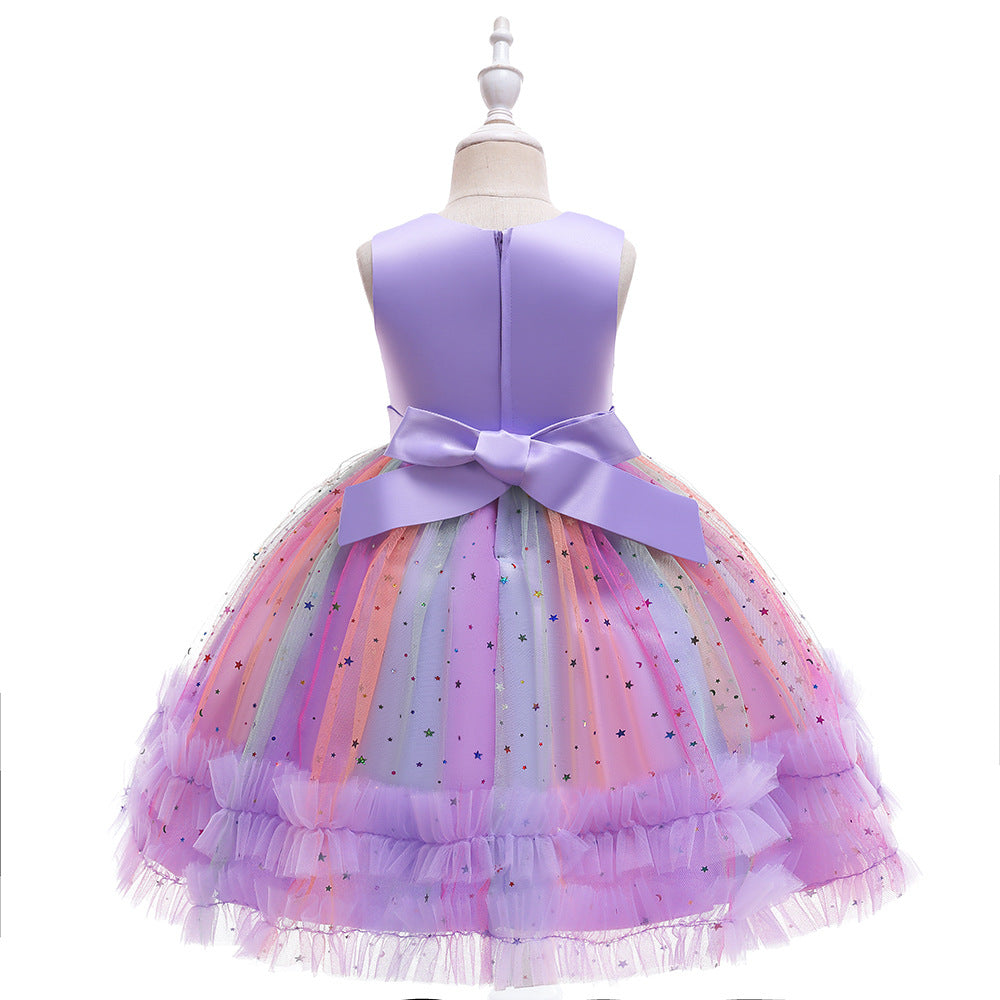 Colorful Tulle Stars Party Dress