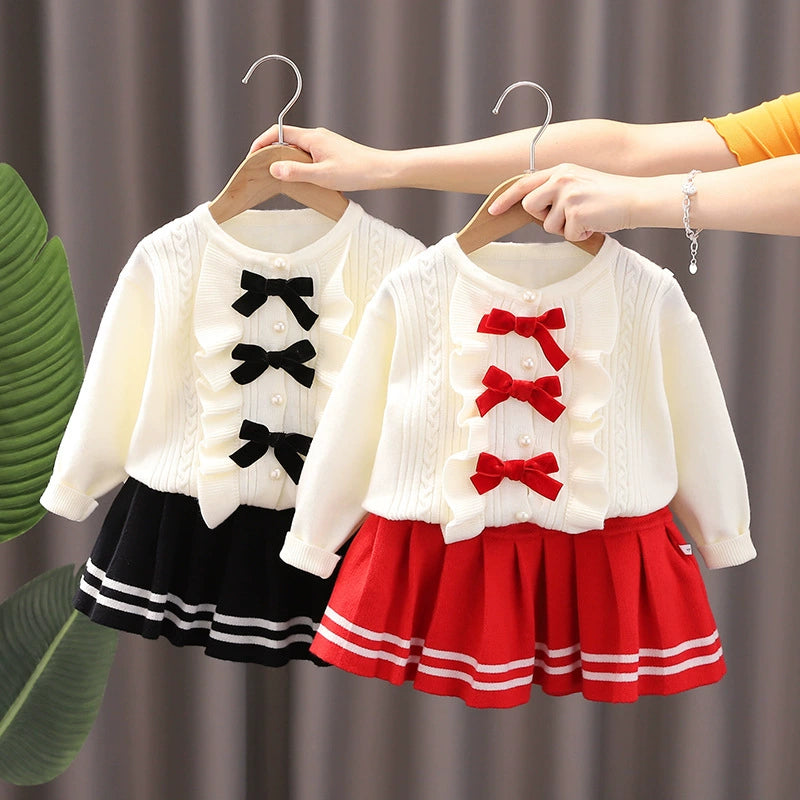 Girls' Bow Knit Set