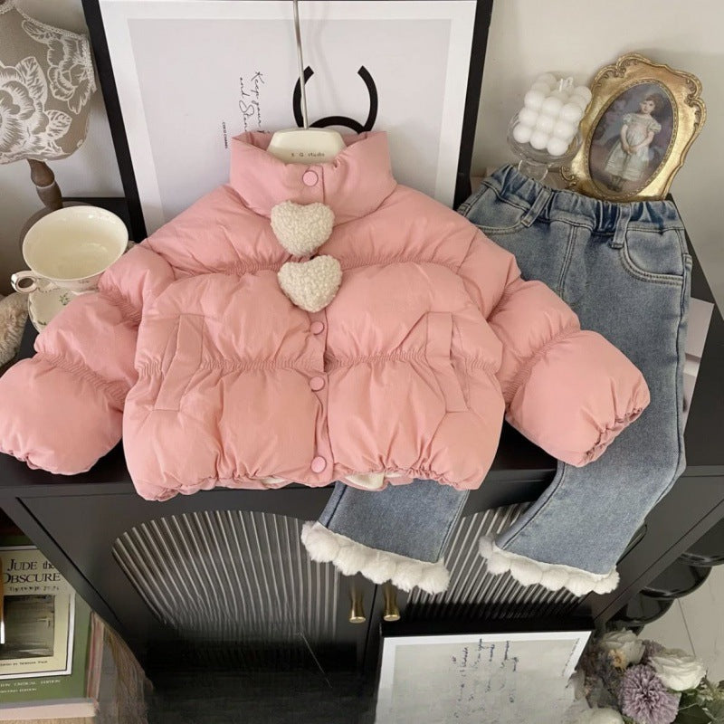 Children's Pompom Heart Coat