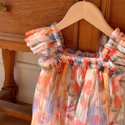 Children's Floral Tulle Dress