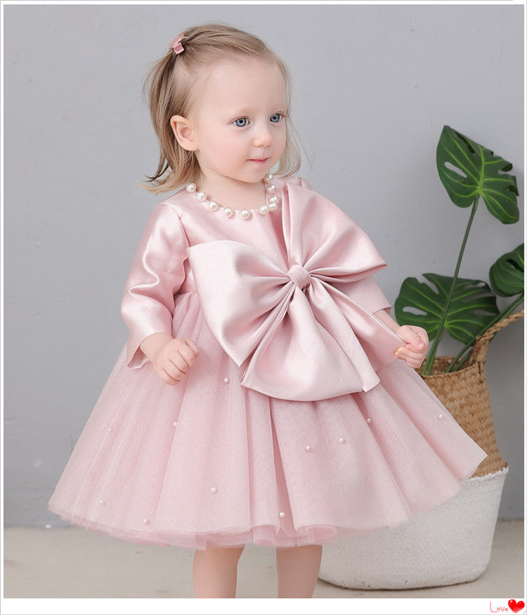 Children's Pearls and Bow Party Dress