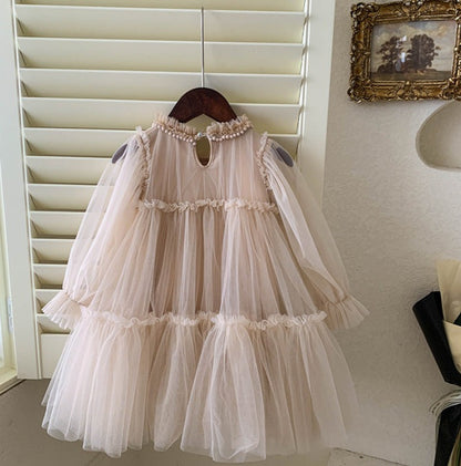 Children's Tulle Lace and Pearls Dress