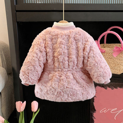 Children's Women's Plush Bow Coat