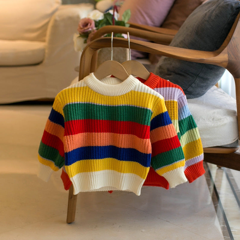 Children's Stripe Knitting Blouse