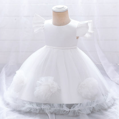 Children's Party Dress Tulle Flowers