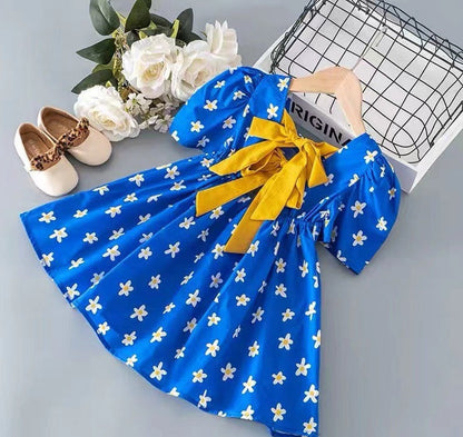 Children's Blue Flowers Dress