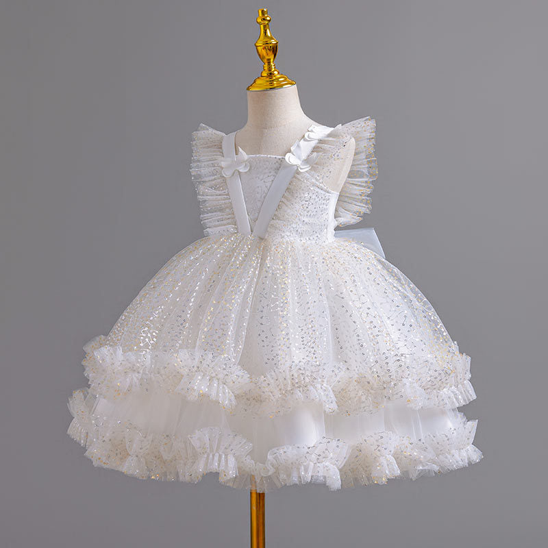 Shiny Tulle Butterfly Party Dress