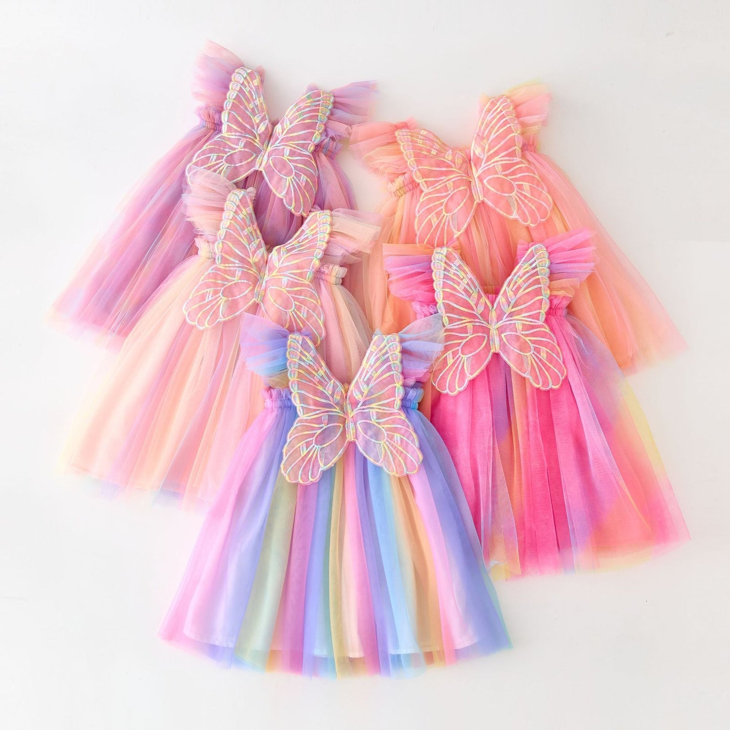 Children's Tulle Dress Colorful Wings