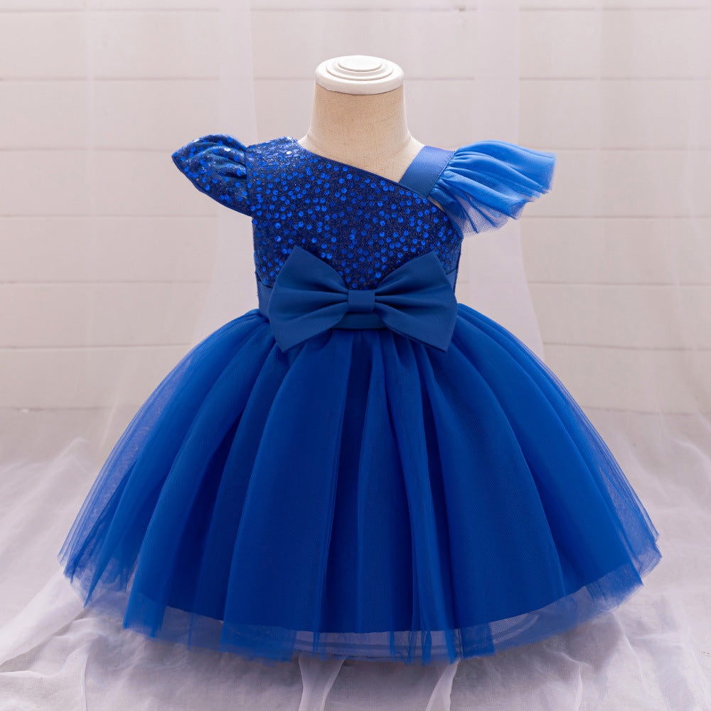 Children's Party Dress Rhinestone Bow