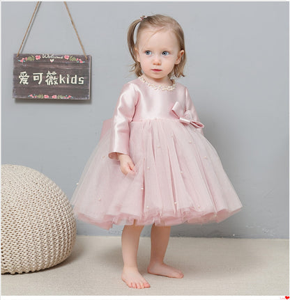 Children's Pearls and Bow Party Dress