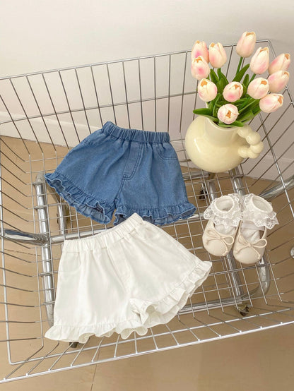 Girls' Infant Shorts Jeans Ruffles