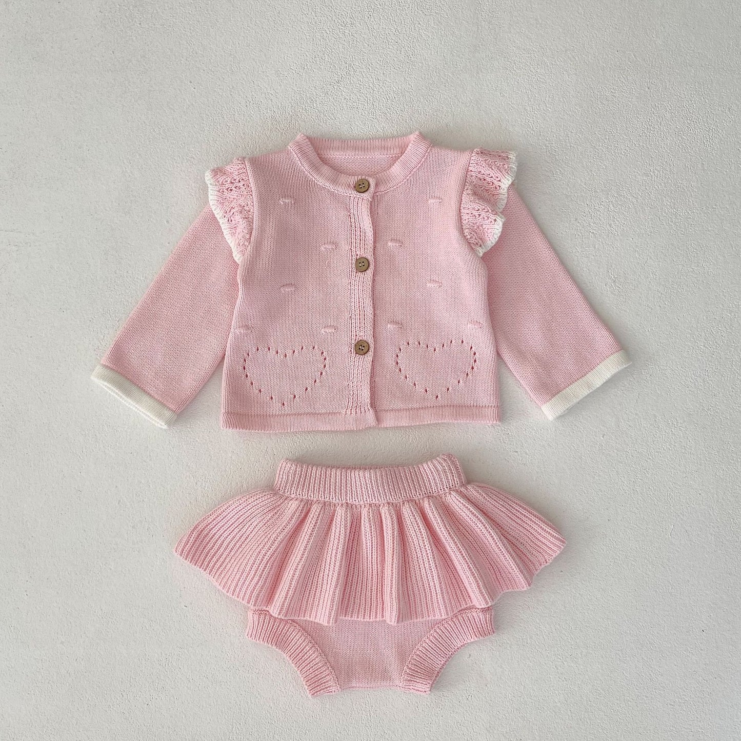 Pink Knit Girls' Infant Set