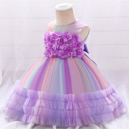 Children's Tulle Colors Floral Dress