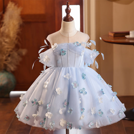 Children's Blue Butterfly Dress