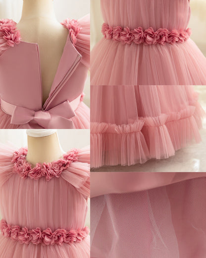 Children's Party Dress Tulle Flowers