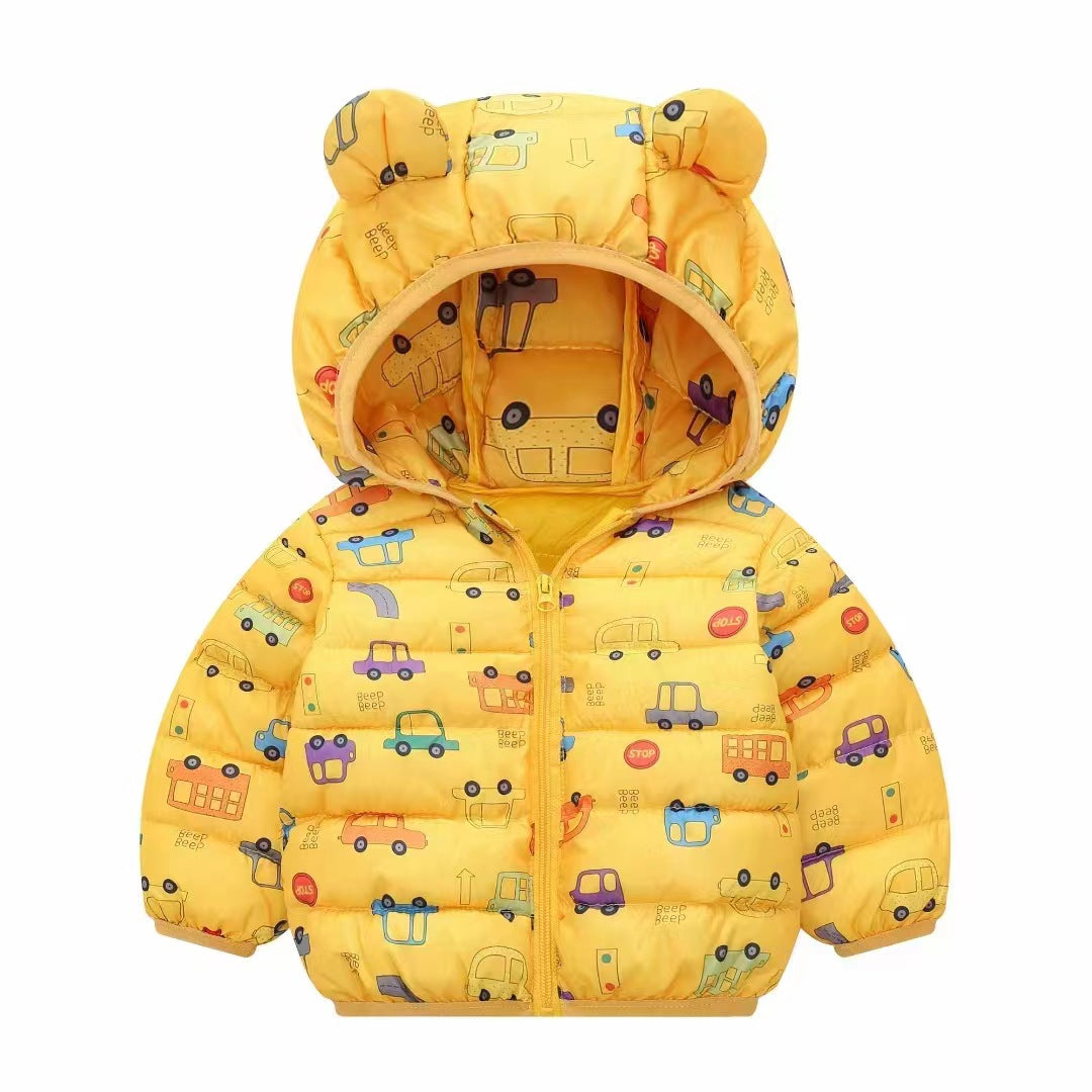 Puffer Children's Jacket Ear Prints