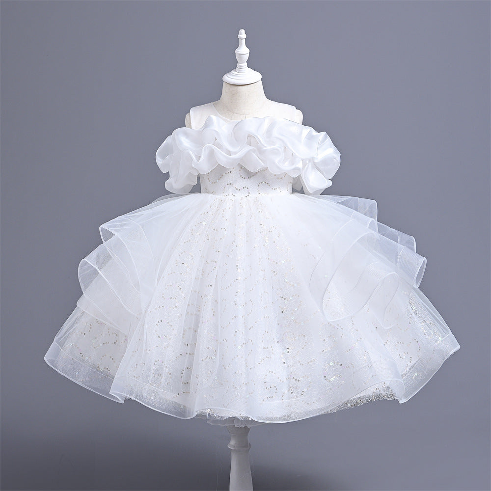 Shiny and Tulle Children's Party Dress