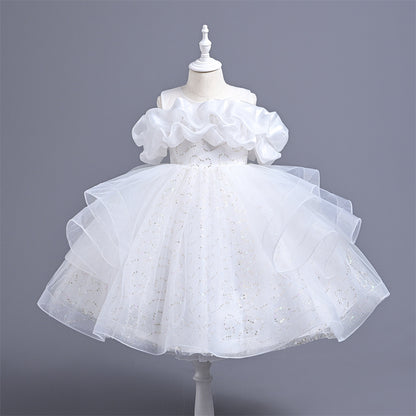 Shiny and Tulle Children's Party Dress