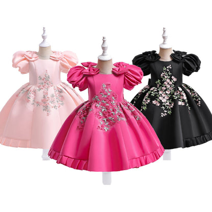 Children's Flower and Bow Party Dress