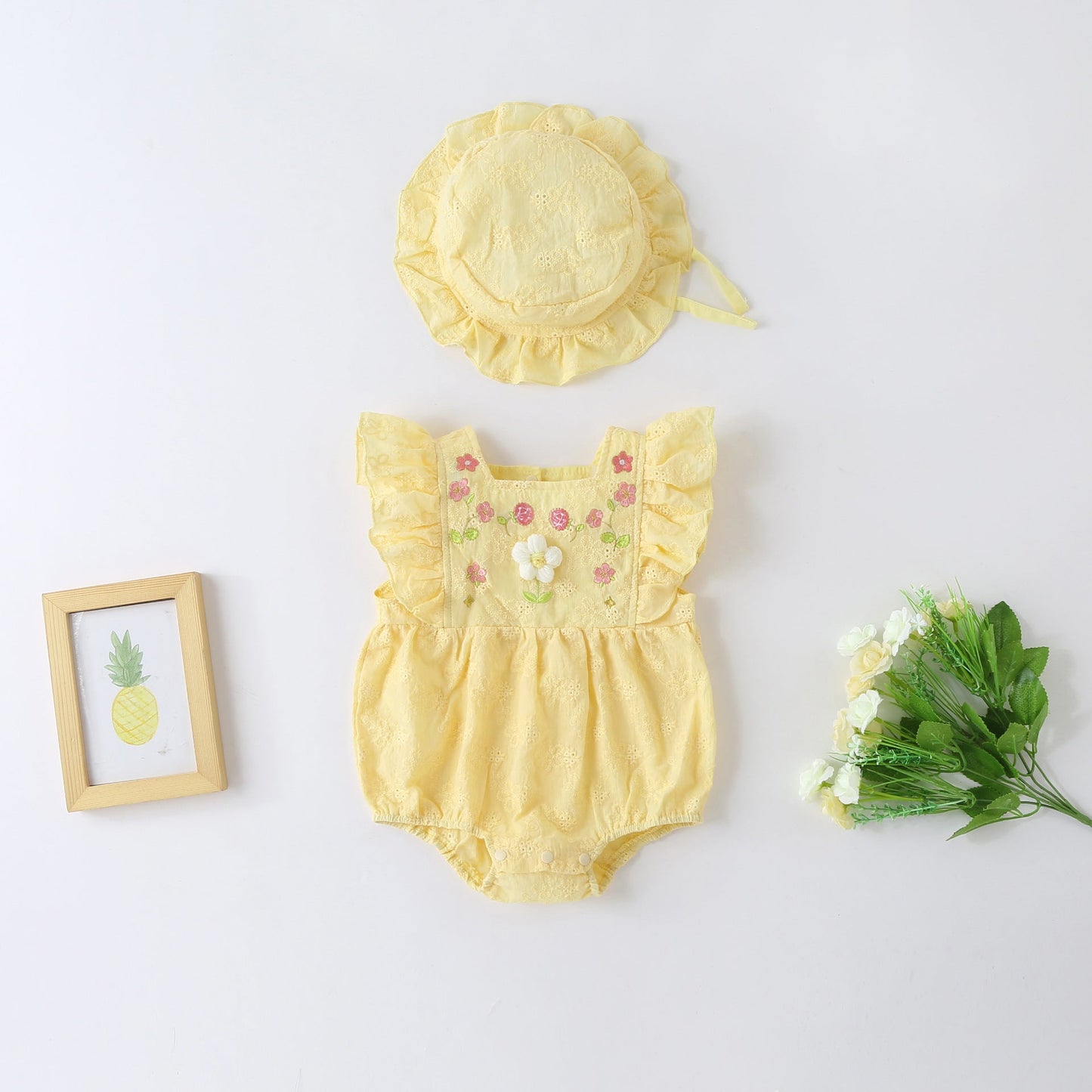 Little Flowers Children's Bodysuit + Hat