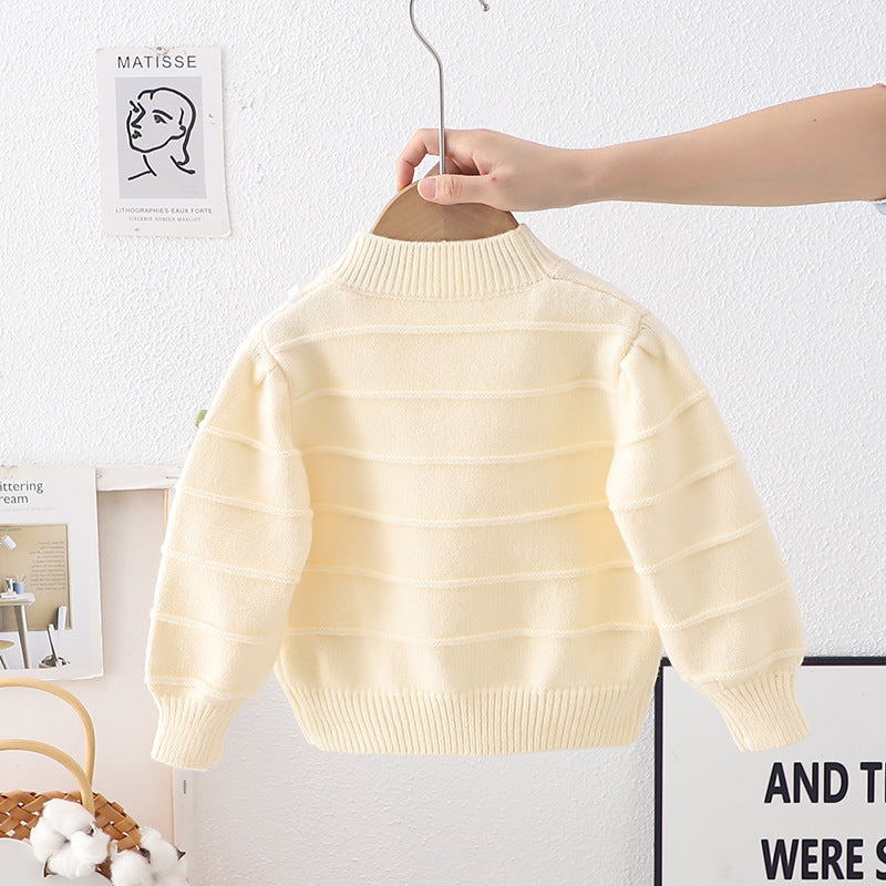 Women's Children's Knitted Bow Blouse