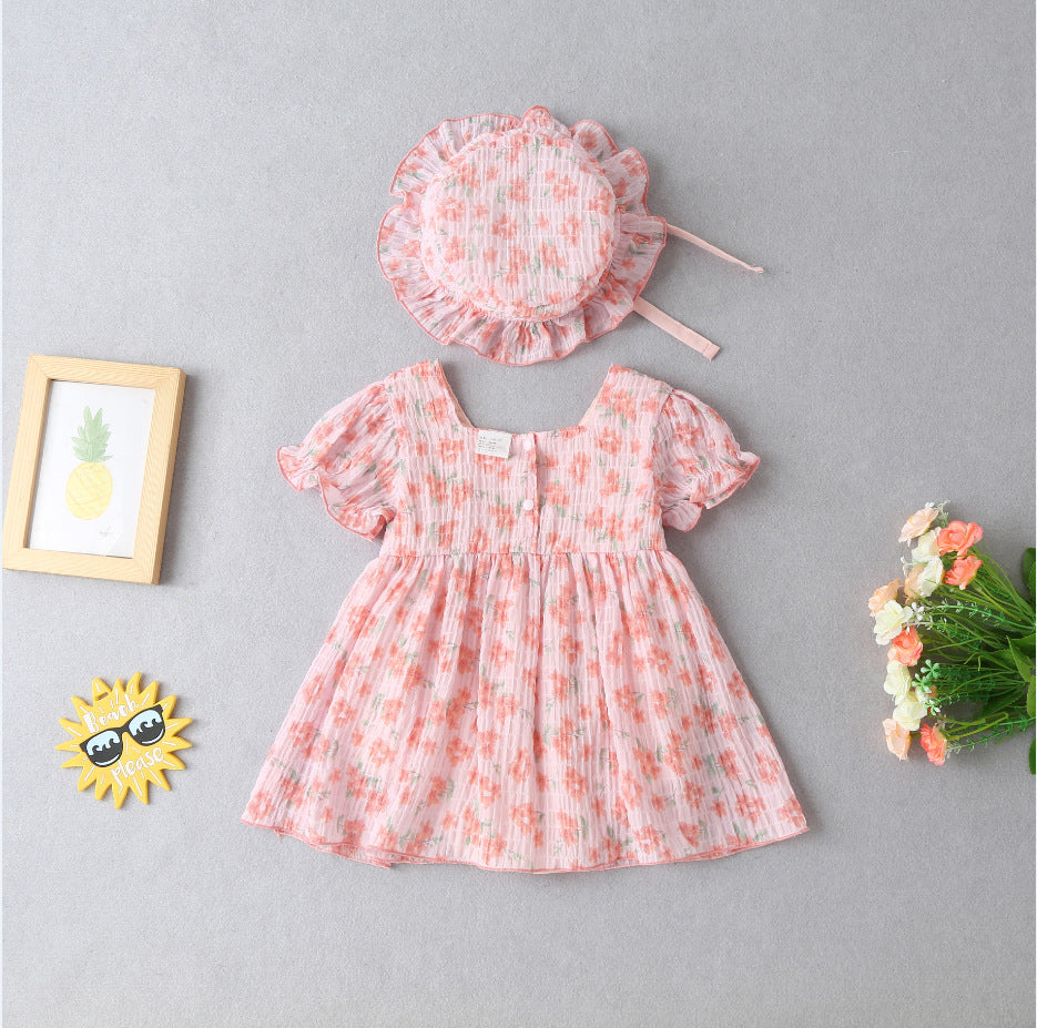 Floral Children's Dress + Little Hat