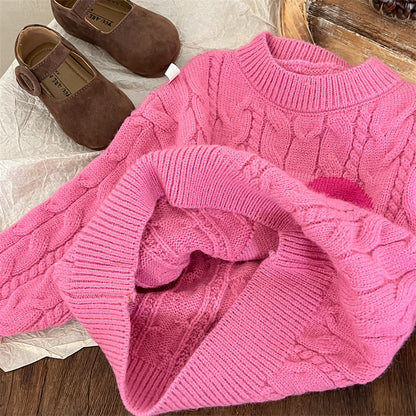 Children's Knitting Pink Heart