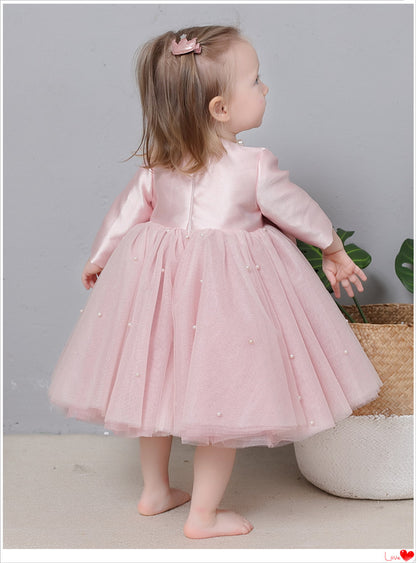 Children's Pearls and Bow Party Dress