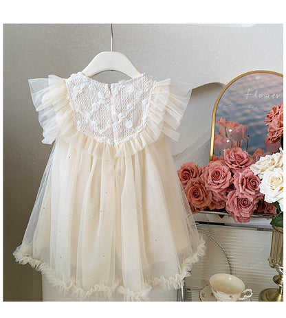 Children's Tulle Ruffles and Flowers Dress