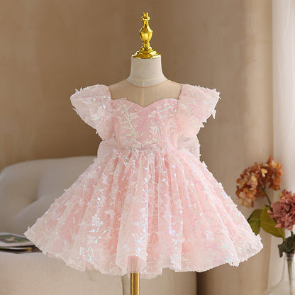 Shiny Butterfly Children's Party Dress