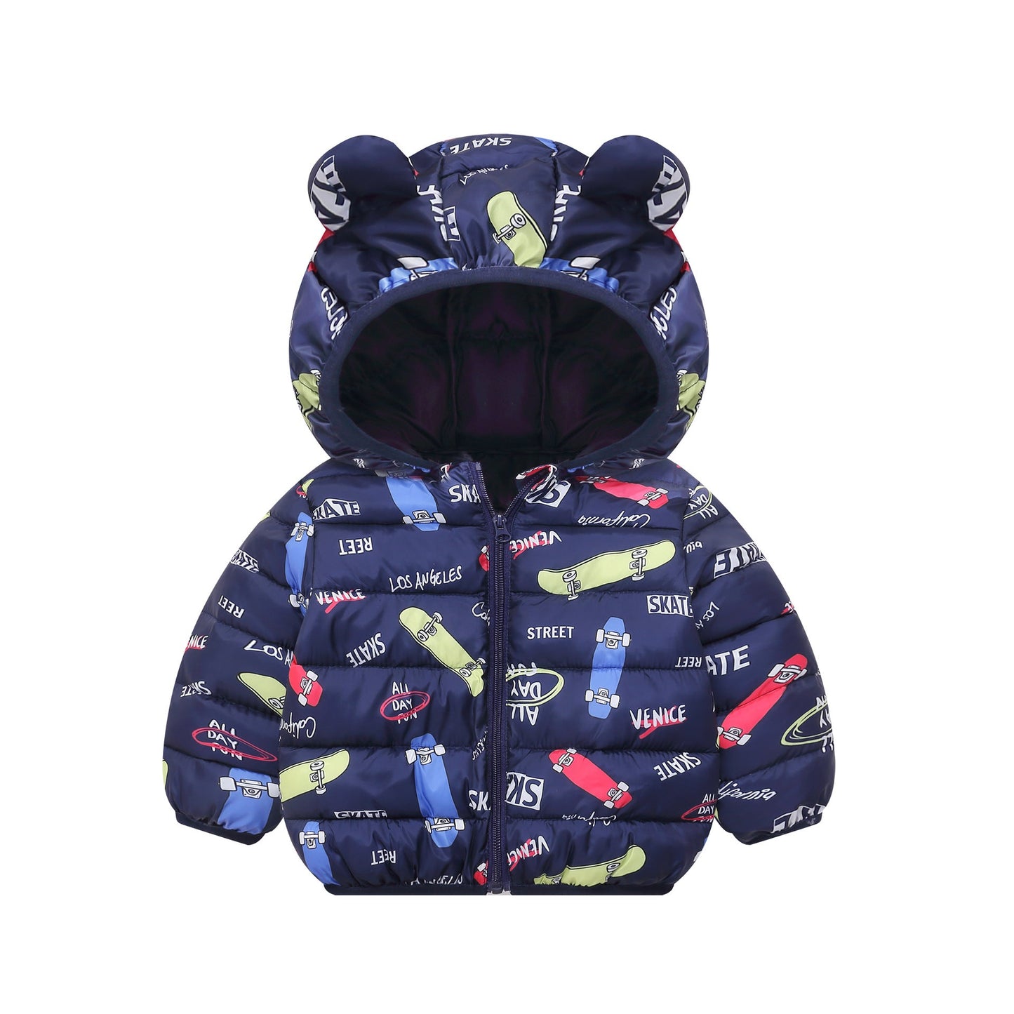 Puffer Children's Jacket Ear Prints