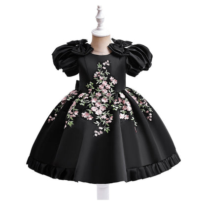 Children's Flower and Bow Party Dress