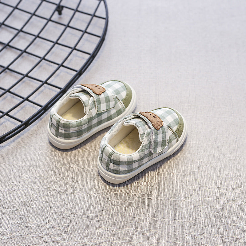 Bear Checkered Children's Sneakers