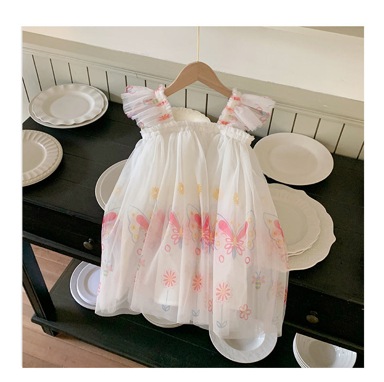 Children's Tulle Dress with Little Flowers