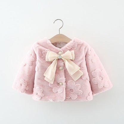 Women's Children's Floral Bow Coat