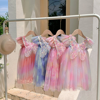 Children's Dress Tulle Flowers and Butterflies