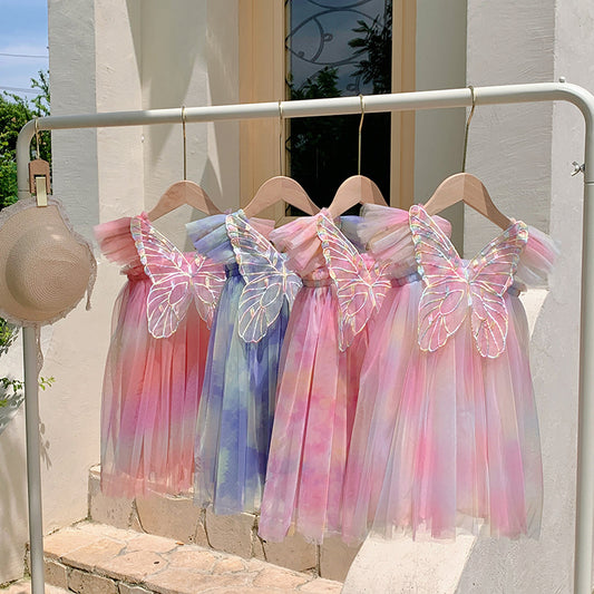 Children's Dress Tulle Flowers and Butterflies