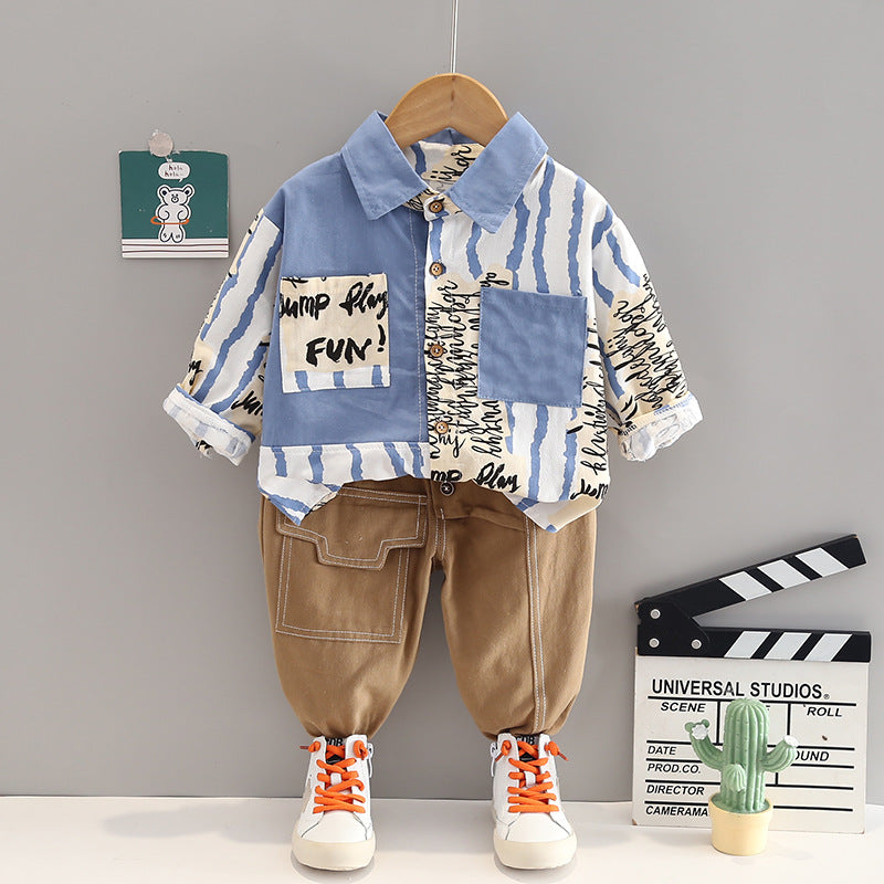 Men's Children's Set Pocket Shirt