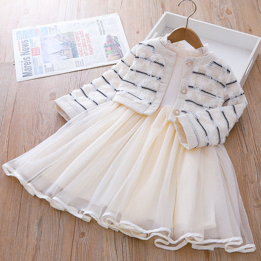 Children's Tulle Dress + Button Cardigan