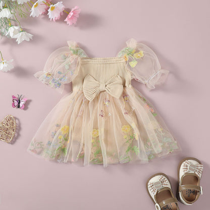 Floral Bow Infant Bodysuit