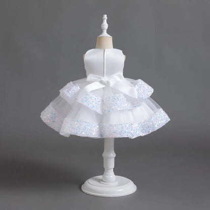 Shiny Bowknot Children's Party Dress