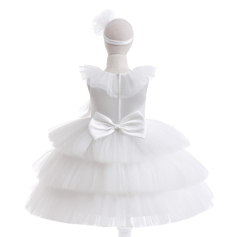 Children's Tulle Layered Bow Dress