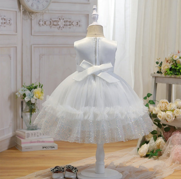 Children's Party Dress Shiny Tulle Lace