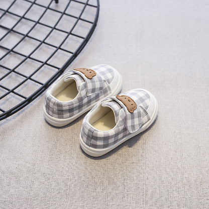 Bear Checkered Children's Sneakers