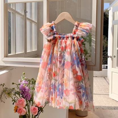 Children's Floral Tulle Dress