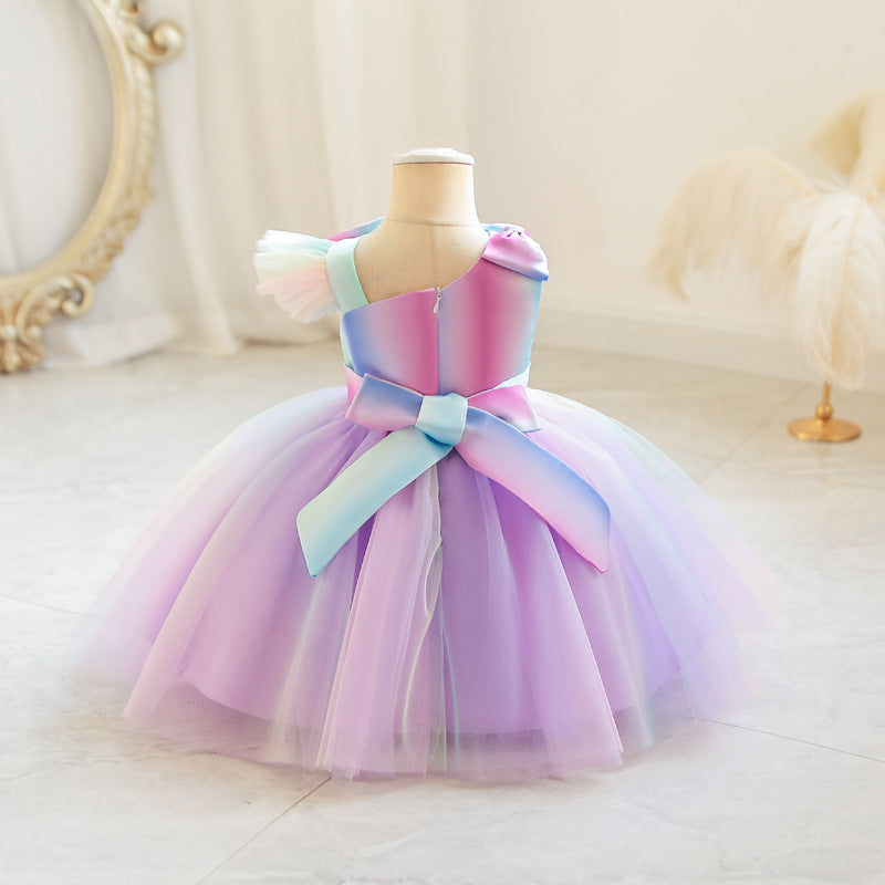 Tulle Colors Lace Children's Party Dress