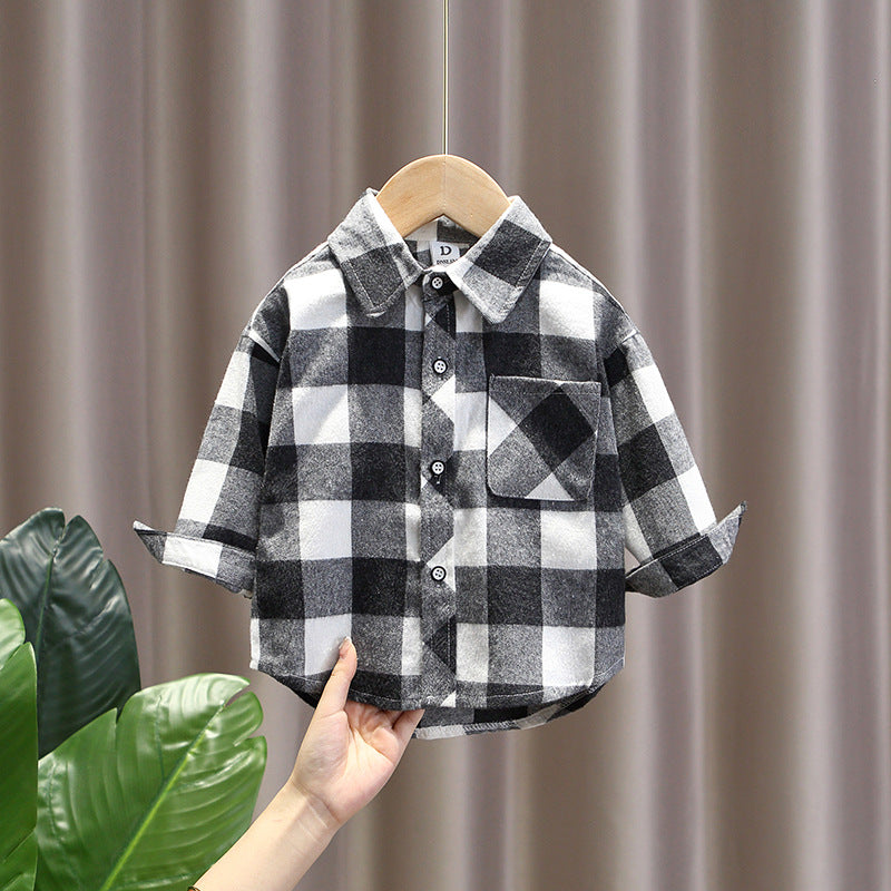 Long Sleeve Plaid Children's Shirt