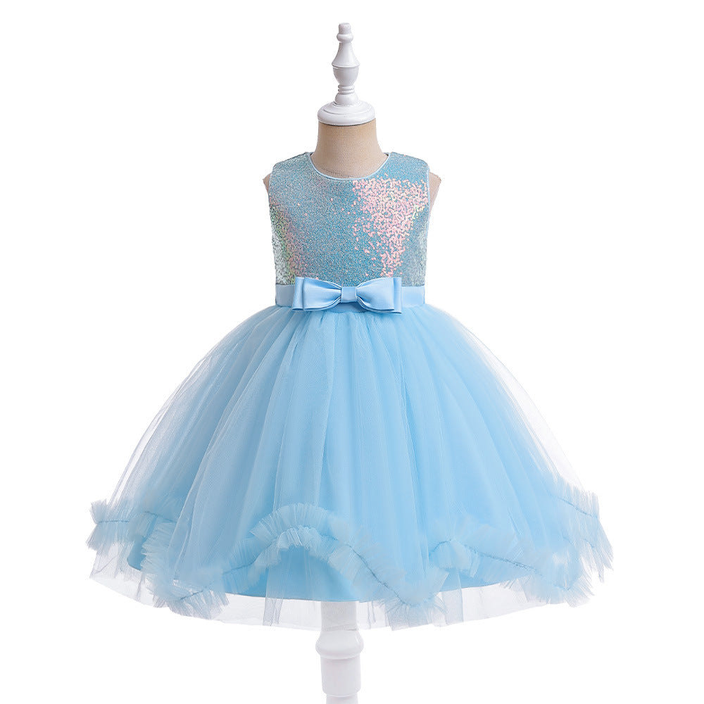 Shiny Bowknot Children's Party Dress