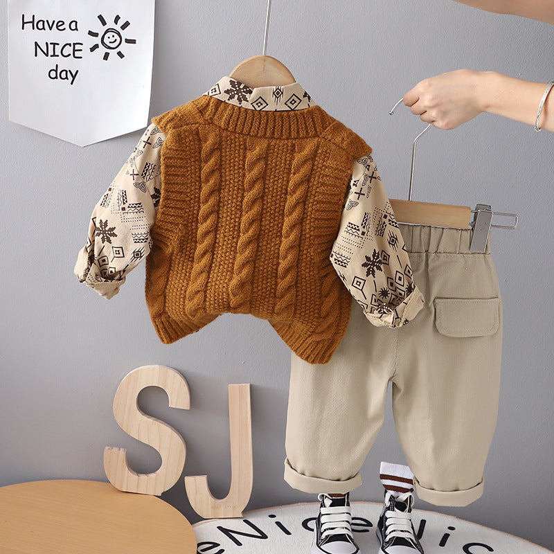 Children's Set 3 Pieces Knitting Vest